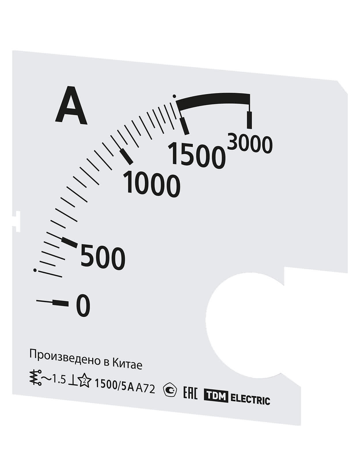 Шкала Ш72 1500/5А-1,5 (для А72 Х/5А) TDM SQ1102-2067 в интернет-магазине Ремкабель
