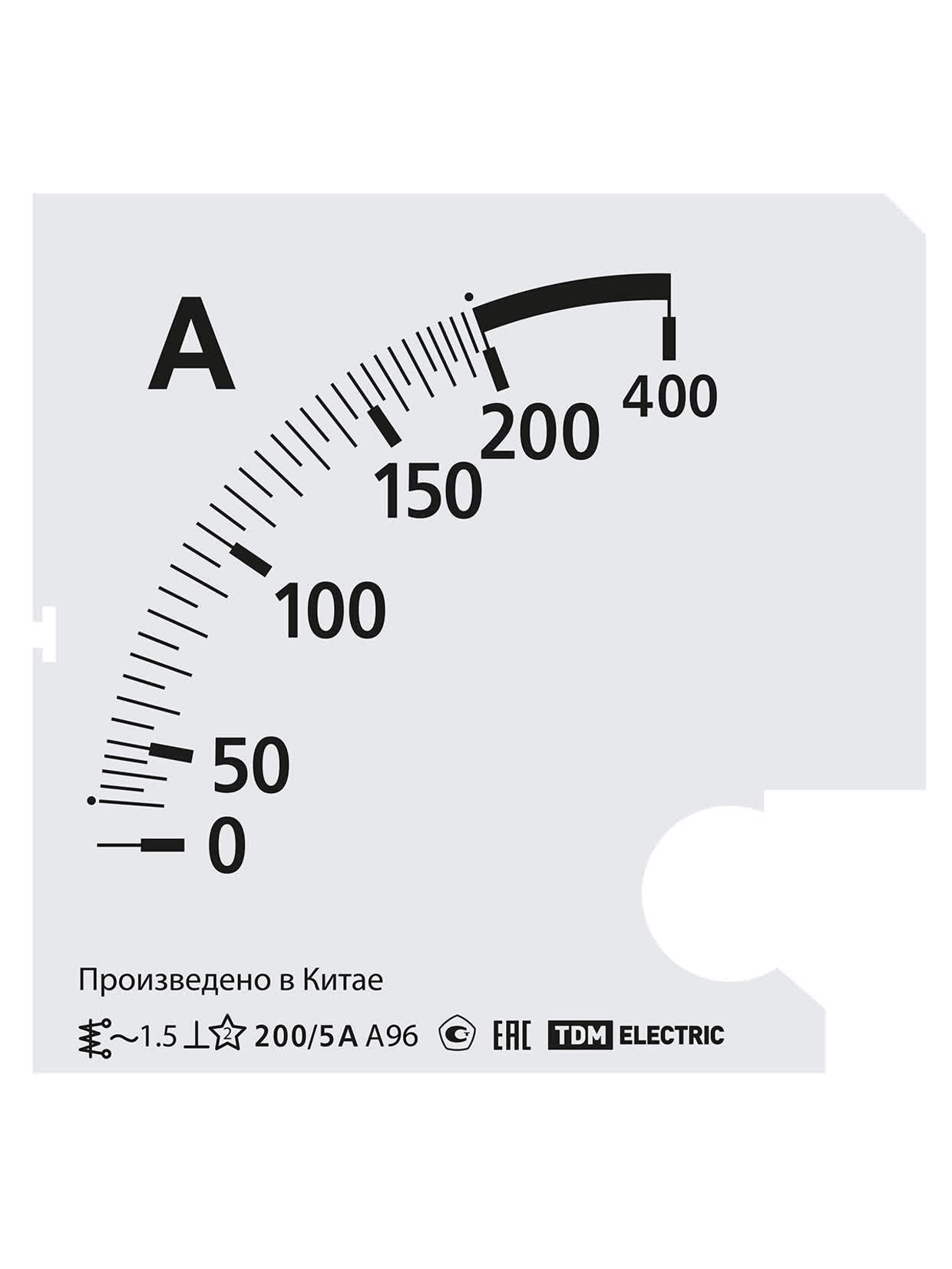 Шкала Ш96 200/5А-1,5 (для А96 Х/5А) TDM SQ1102-2015 в интернет-магазине Ремкабель