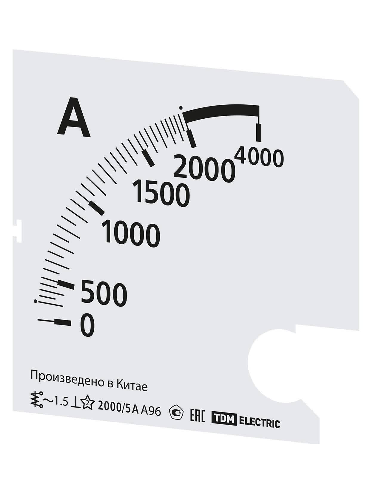 Шкала Ш96 2000/5А-1,5 (для А96 Х/5А) TDM SQ1102-2026 в интернет-магазине Ремкабель