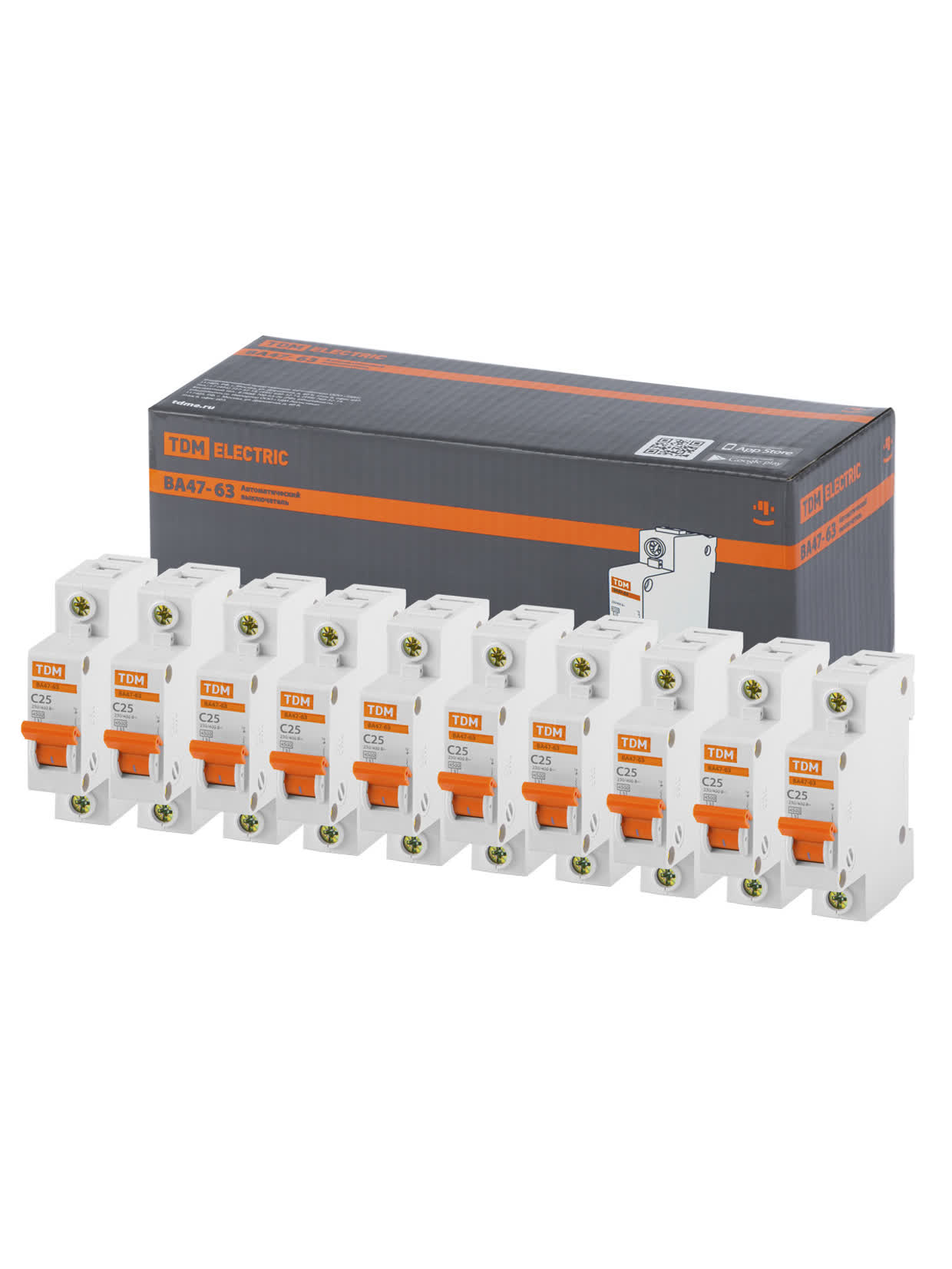 Выключатель автоматический ВА47-63 1Р 25А 4,5кА х-ка С TDM SQ0218-0005 в интернет-магазине Ремкабель