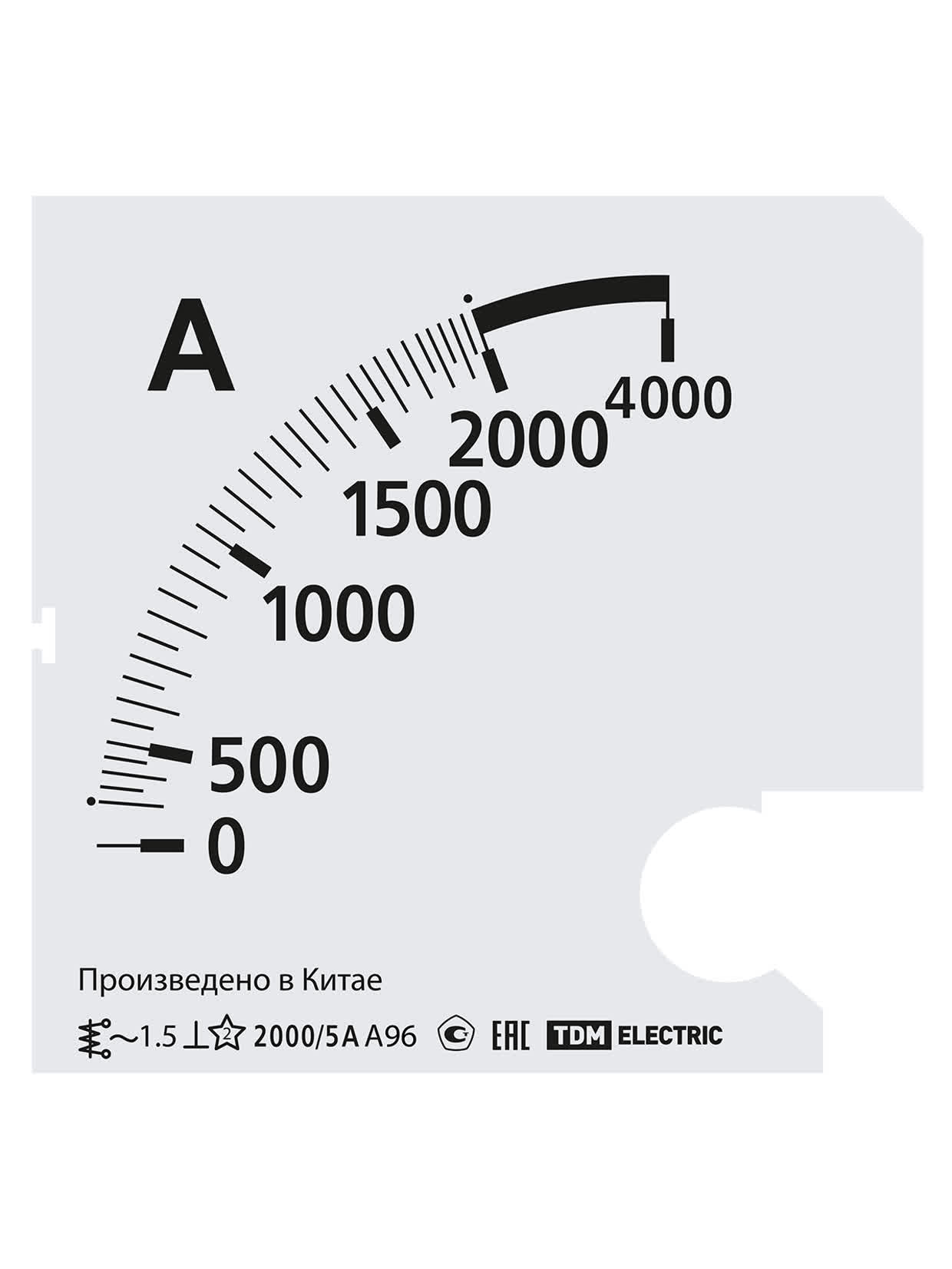 Шкала Ш96 2000/5А-1,5 (для А96 Х/5А) TDM SQ1102-2026 в интернет-магазине Ремкабель