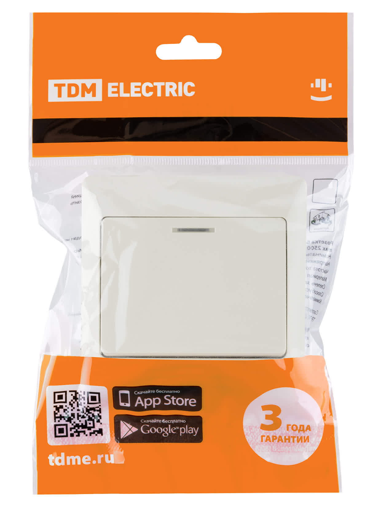 Выключатель 1 кл. с подсветкой 10А сл. кость TDM SQ1823-0103 в интернет-магазине Ремкабель