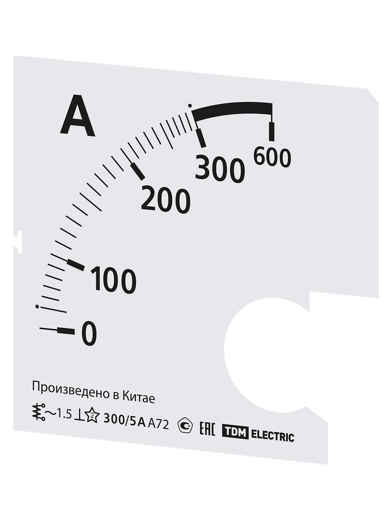 Шкала Ш72 300/5А-1,5 (для А72 Х/5А) TDM SQ1102-2059 в интернет-магазине Ремкабель