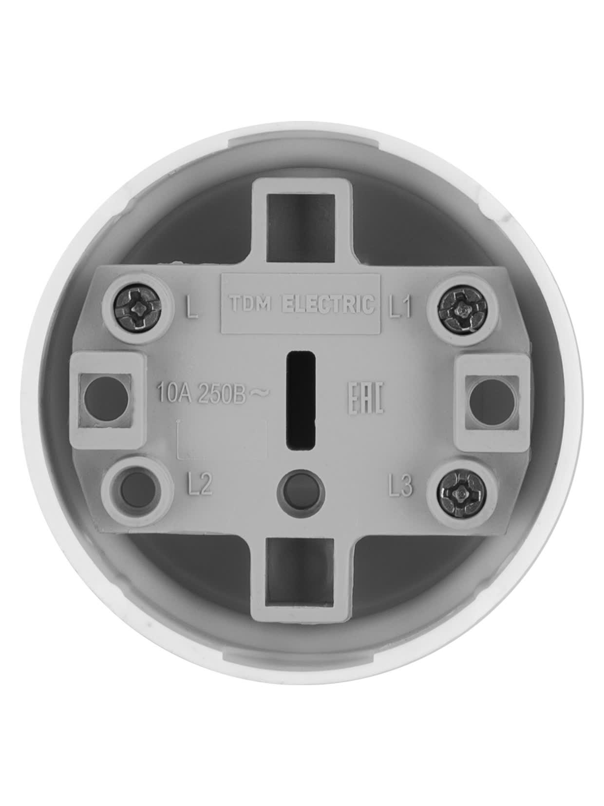 Переключатель на 2 направления 1-кл. открытой установки IP20 10А белый TDM SQ1806-0506 в интернет-магазине Ремкабель