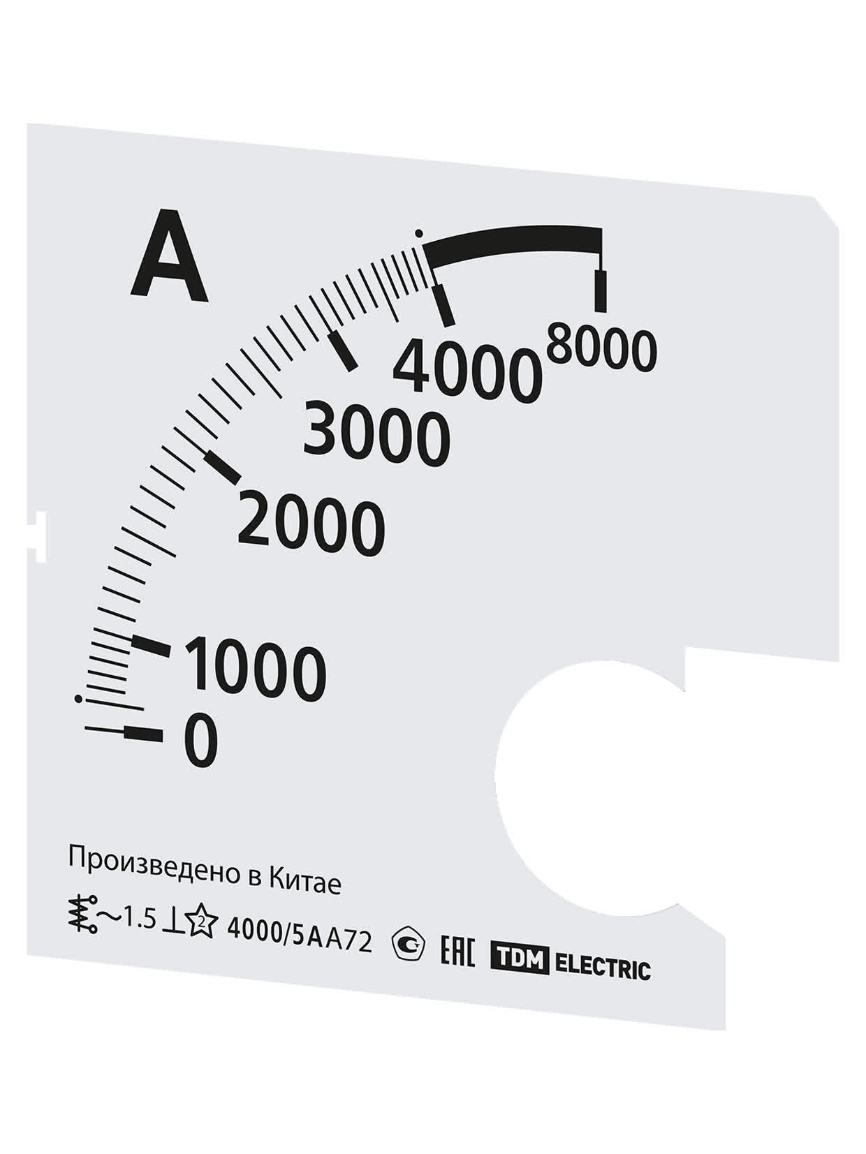 Шкала Ш72 4000/5А-1,5 (для А72 Х/5А) TDM SQ1102-2071 в интернет-магазине Ремкабель
