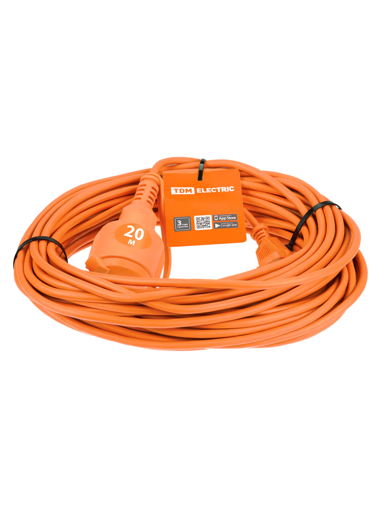 Удлинитель-шнур силовой УШ10 (штепс. гнездо, 20м ПВС 2х1,0) TDM SQ1301-0606 в интернет-магазине Ремкабель