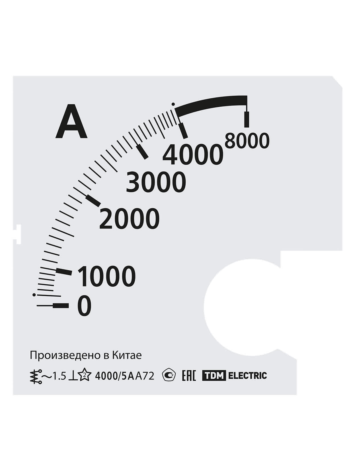 Шкала Ш72 4000/5А-1,5 (для А72 Х/5А) TDM SQ1102-2071 в интернет-магазине Ремкабель